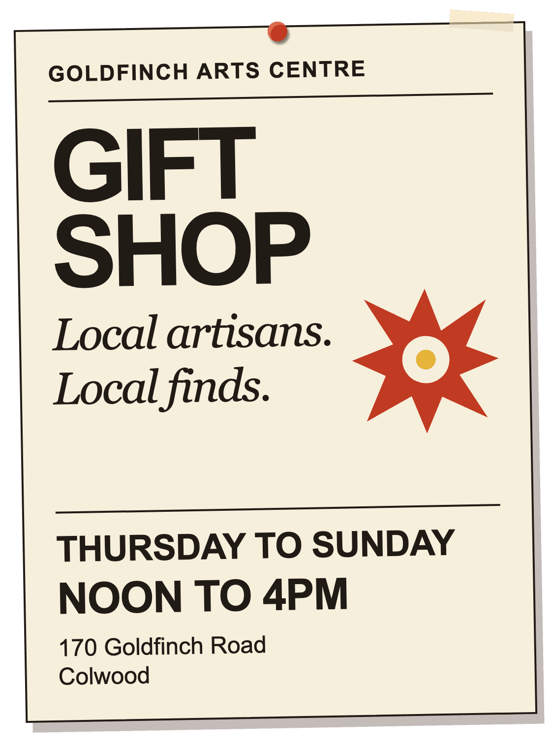 Goldfinch Arts Centre - Gift Shop is Open!